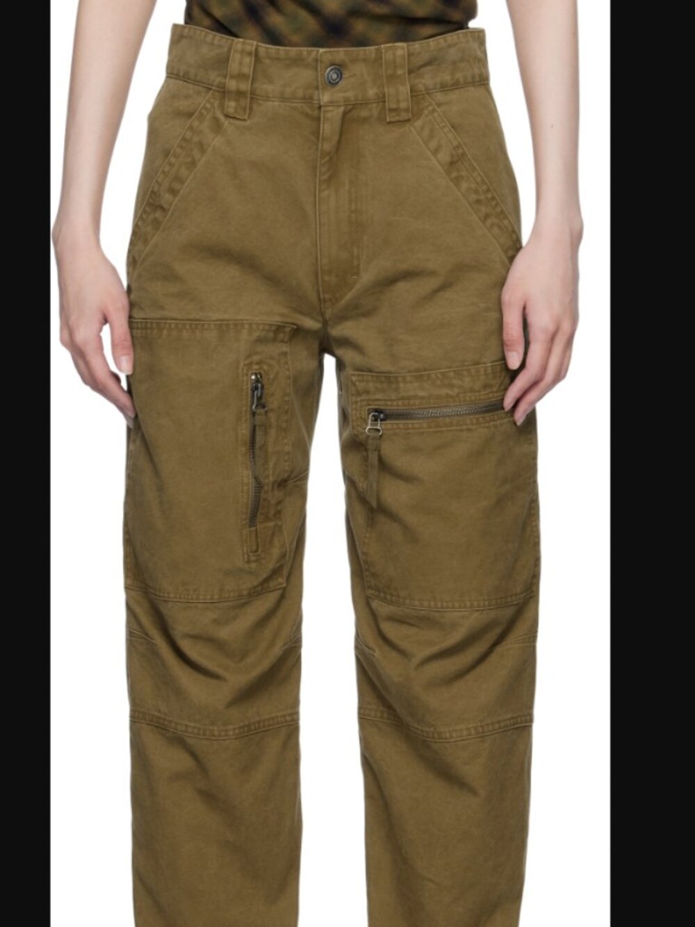 Isabel Marant Etoile Beige Kelyane Coated Workwear Trousers
